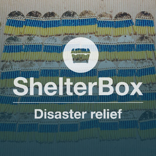 Charity partnerships we support through our fundraiser products include Shelterbox.