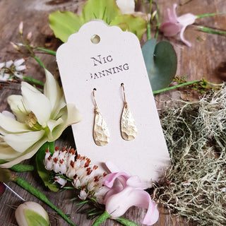 'Dew' Beaten Brass Earrings,