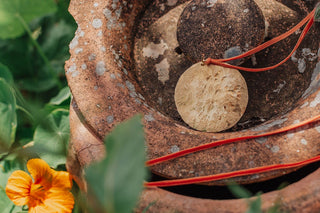 'Helios' Hand Beaten Brass Disc Pendant