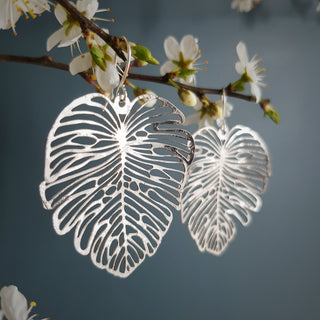Silver Leaf Steel Monsoon earrings