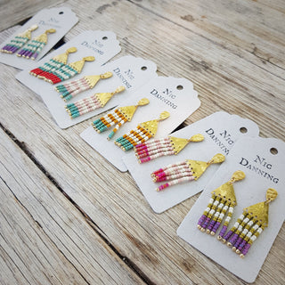 'Tintagel' Beaten Brass Fringe Earrings