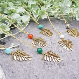 Arbor Matte Turquoise necklace Beaten Brass Pendant
