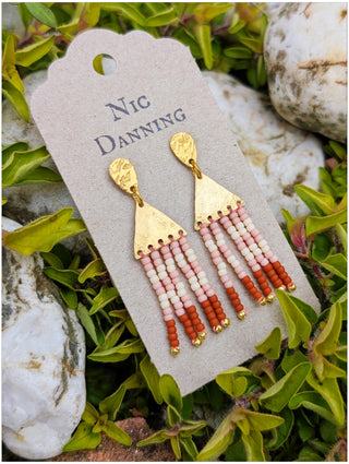 'Newlyn' Beaten Brass Fringe Earrings