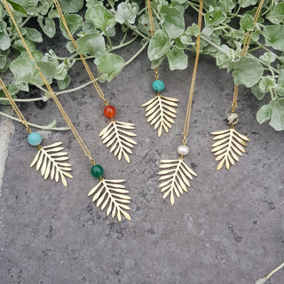 Arbor Orange Red Carnelian Botanical Beaten Brass Pendant