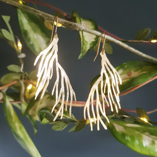 Beaten Brass Gold 'Dulse' Seaweed Earrings