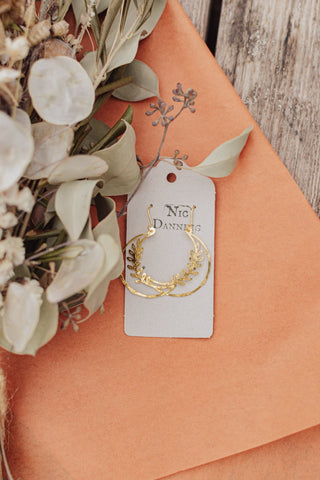 'Selene' Hammered Brass Earrings