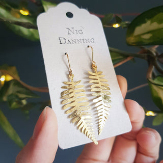 Golden Leaf 'Fern' Earrings