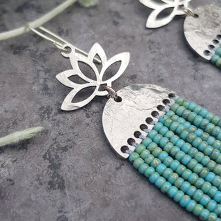 Lotus Beaten Stainless Steel, 'Thalassa Blue'