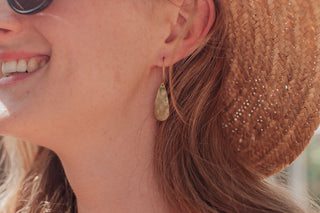 'Dew' Beaten Brass Earrings,