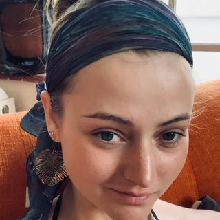 Nic Danning Jewellery | Customer review photo. Tempest Tropic Earrings in raw brass.