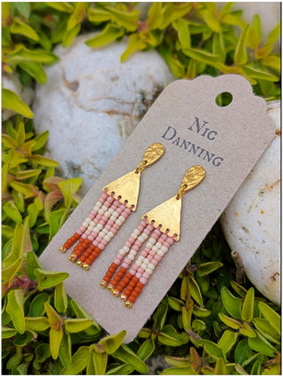 'Newlyn' Beaten Brass Fringe Earrings