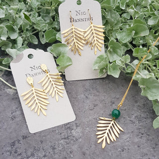 Arbor Green Agate necklace  Beaten Brass Pendant