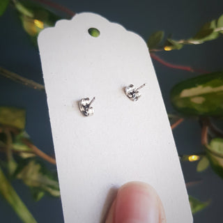 'Poppy' Hand Beaten Stainless Steel Stud Earrings