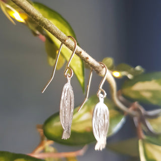 'Poppy' Earrings, Hammered Stainless Steel