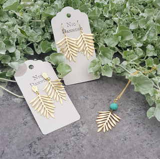 Arbor Matte Turquoise necklace Beaten Brass Pendant