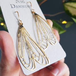 Golden Wings 'Naiad' Brass Earrings