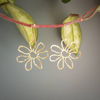 'Bloom' Earrings Hammered Brass