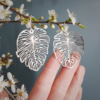 Silver Leaf Steel Monsoon earrings