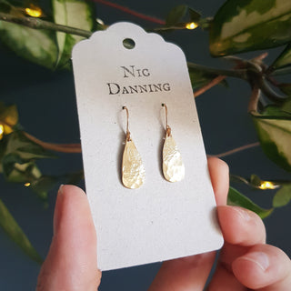 'Dew' Beaten Brass Earrings,