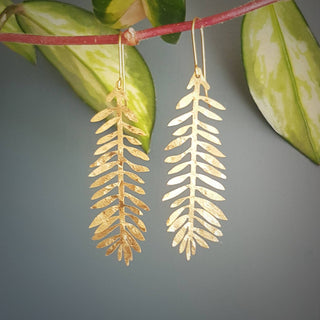 'Frond' Beaten Brass, Gold Tempest