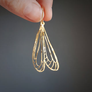 Golden Wings 'Naiad' Brass Earrings