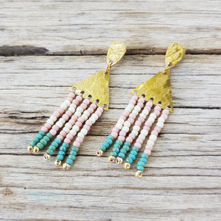 'Kynanace' Beaten Brass Fringe Earrings