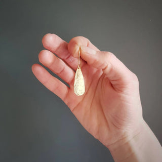 'Tempest Ros' Ethical Hand Beaten Brass Earrings